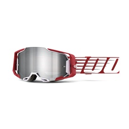 [50721-261-02] ARMEGA Goggle Oversized Deep Red - Flash Silver Lens